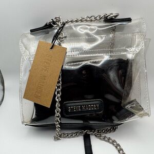 Steve Madden Clear purse with Black Clutch